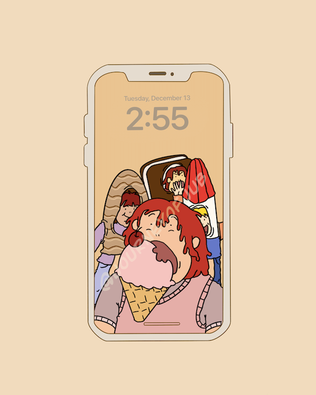 "Always Thinking About Food" iPhone Wallpaper Digital Download