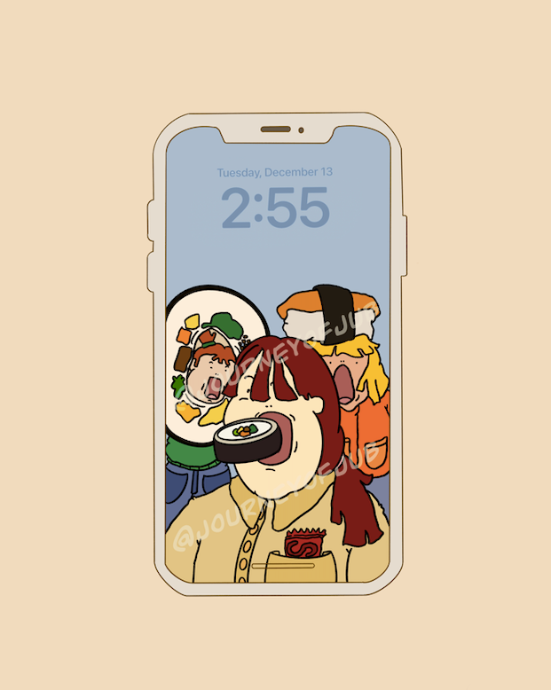 "Always Thinking About Food" iPhone Wallpaper Digital Download
