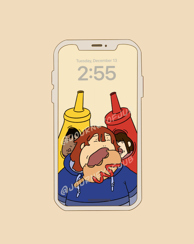 "Always Thinking About Food" iPhone Wallpaper Digital Download